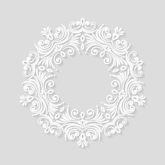 Elegant paper retro floral frame.