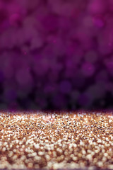 Gold and violet Glitter light background, defocused light,Mock u © weedezign