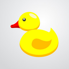 Icono plano pato de goma sobre fondo degradado #1
