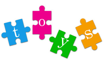 Fototapeta premium Icono plano toys sobre puzzle #1