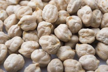 chickpeas on white background