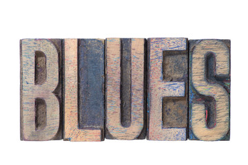 blues word wooden