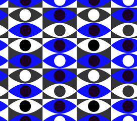 Seamless ornamental pattern with eyes