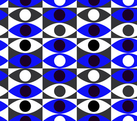 Seamless ornamental pattern with eyes