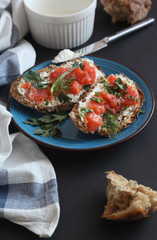 Sandwich with salmon