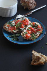 Sandwich with salmon