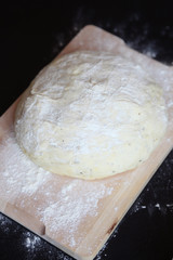dough on dark background
