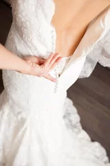 Foto op Plexiglas bridesmaids and wedding dress © monoliza