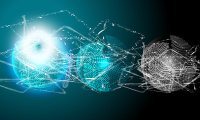 Vector abstract background with lights; lines and abstract bubbl