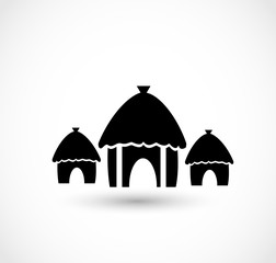 African village icon vector