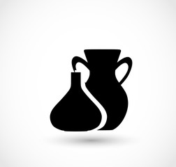 Traditional jug vase icon vector