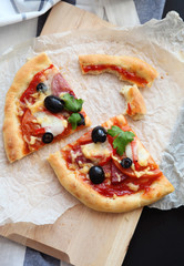 Close-up of pizza margharita