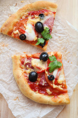 Close-up of pizza margharita