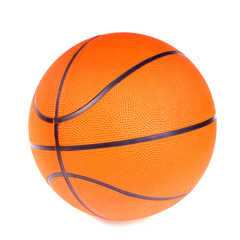 New orange basketball ball, isolated on the white.