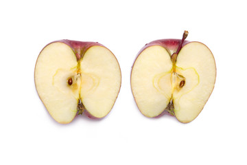  Red delicious apple cut in half