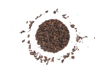 High angle view of roasted Tieguanyin, variety of Oolong tea