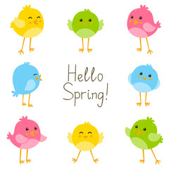 Easter card with cute chickens