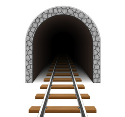 railway tunnel vector illustration - obrazy, fototapety, plakaty