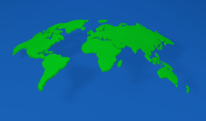 Fototapeta na wymiar Detail green world map