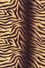 texture of print fabric striped tiger