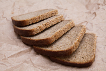 the cut bread on the paper