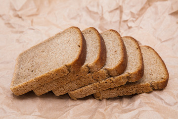 the cut bread on the paper