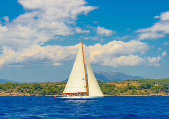 sailing in Spetses island in Greece