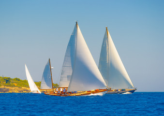 Fototapeta premium sailing in Spetses island in Greece