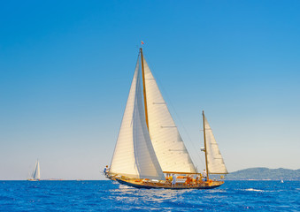 Fototapeta premium sailing in Spetses island in Greece