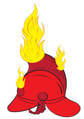 The burning fire helmet