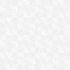 Batik Seamless Pattern. White Background