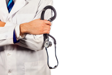 healthcare, profession, people and medicine concept - Doctor with stethoscope