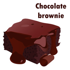 Chocolate brownie - obrazy, fototapety, plakaty