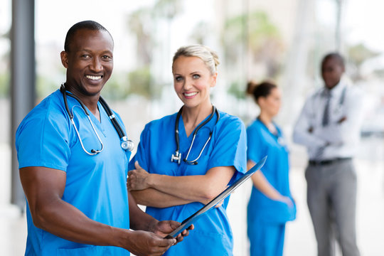 african medical doctor and female nurse