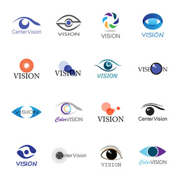 Vision Icons Set - Isolated On White Background - Vector Illustration, Graphic Design, Editable For Your Design. Collection Of Modern Eyes