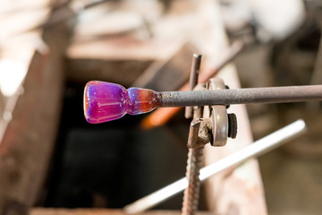 Handmade figures of melted glass