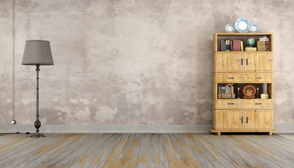 Retro room with bookcase © archideaphoto