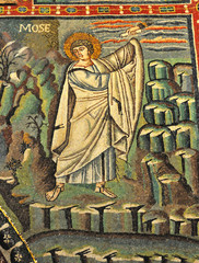 Naklejka premium Ancient byzantine mosaic of Moses