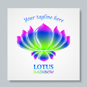 Luxury image logo Rainbow Lotus. Business design for spa, yoga class, hotel and resort. Vector illusration