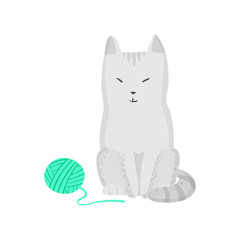 Seamless attern with cats and clews