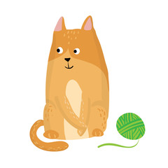 Seamless attern with cats and clews