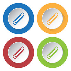 set of four icons - paper clip