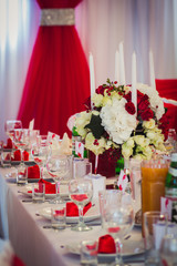 Table set for an event party or wedding reception
