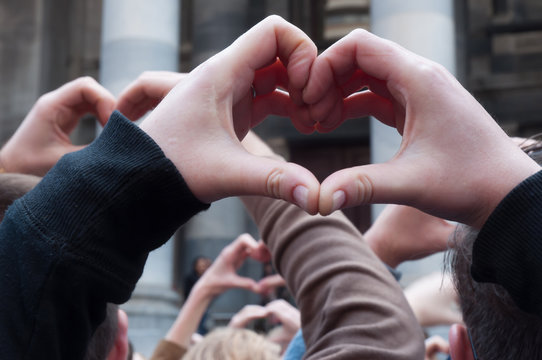 Hands II.
Supporters of Australian Equal Marriage Rights gather outside of South Australia Parliament House.