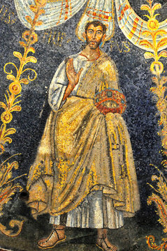 Ancient roman mosaic of the apostle Philipp