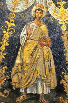 Ancient roman mosaic of the apostle Philipp