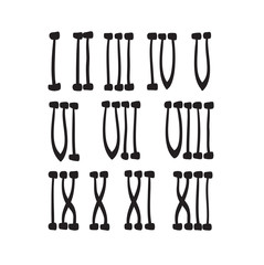 Roman numbers hand drawn vector set icon