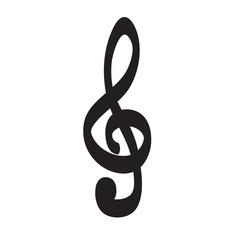 Violin key icon hand drawn vector icon