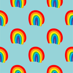 Rainbow seamless pattern vector hand drawn