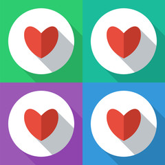 Heart icons. Flat design.